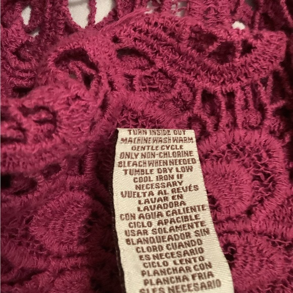 LEMODA croch sweater wine colored size XL nice over camisole sexy look - Picture 5 of 6